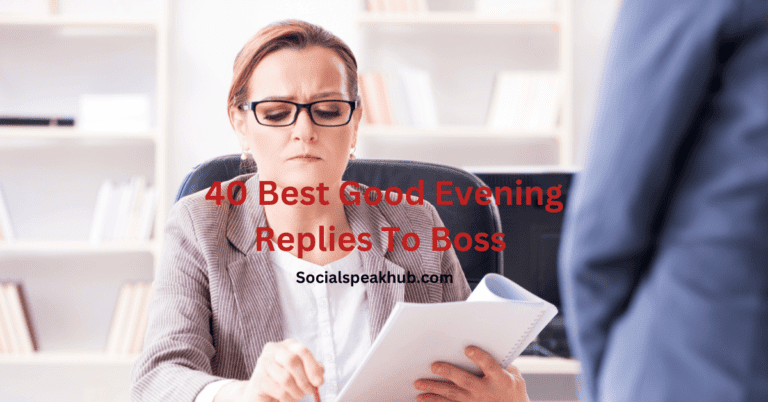 40 Best Good Evening Replies To Boss To Impress Him/Her